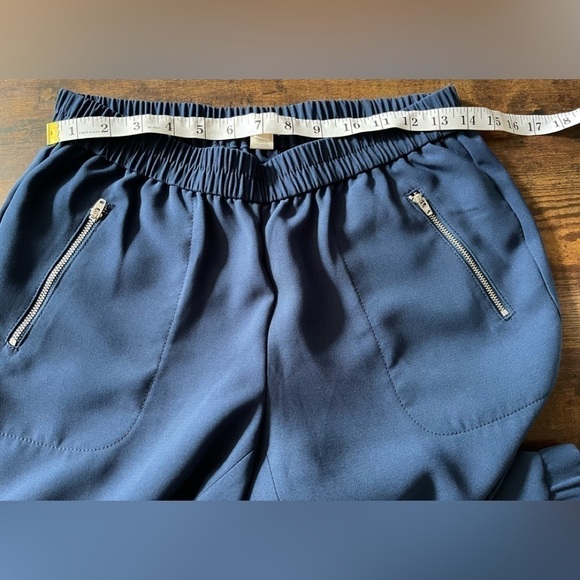 J CREW Factory Sydney Pull On Jogger Pants Size 2 Navy Blue Zip Pockets - Picture 7 of 10